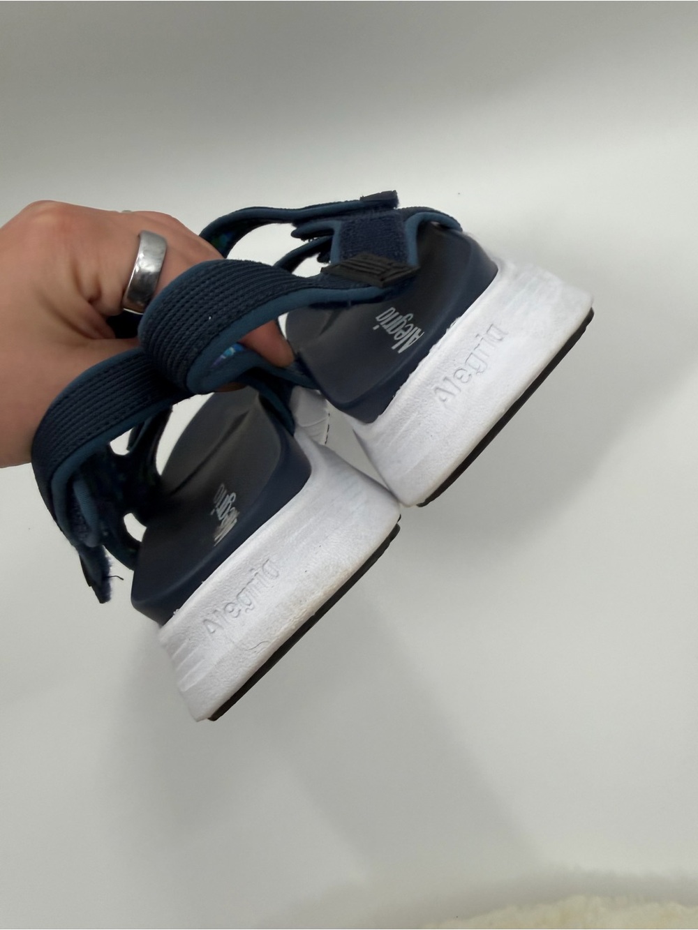 Alegria by PG Lite Sandie Navy And White Sandal - Picture 5 of 8